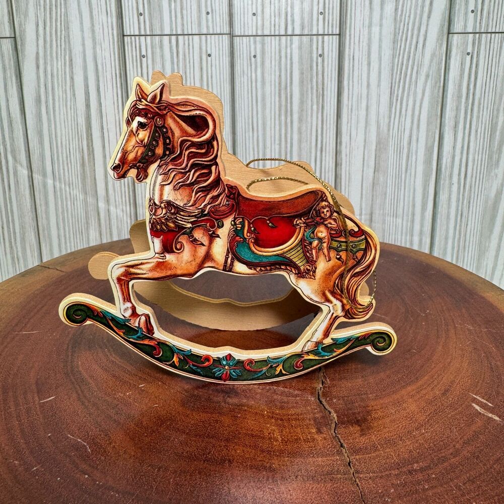 Wooden Rocking Horse For Christmas Tree Decor 4"x2" - Picture 8 of 8